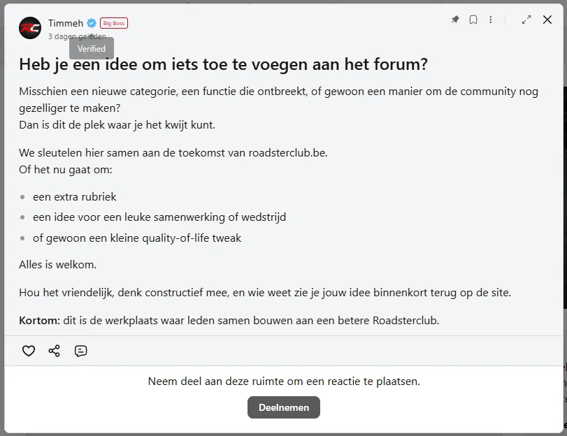 Waarom moet ik deelnemen aan een ruimte?